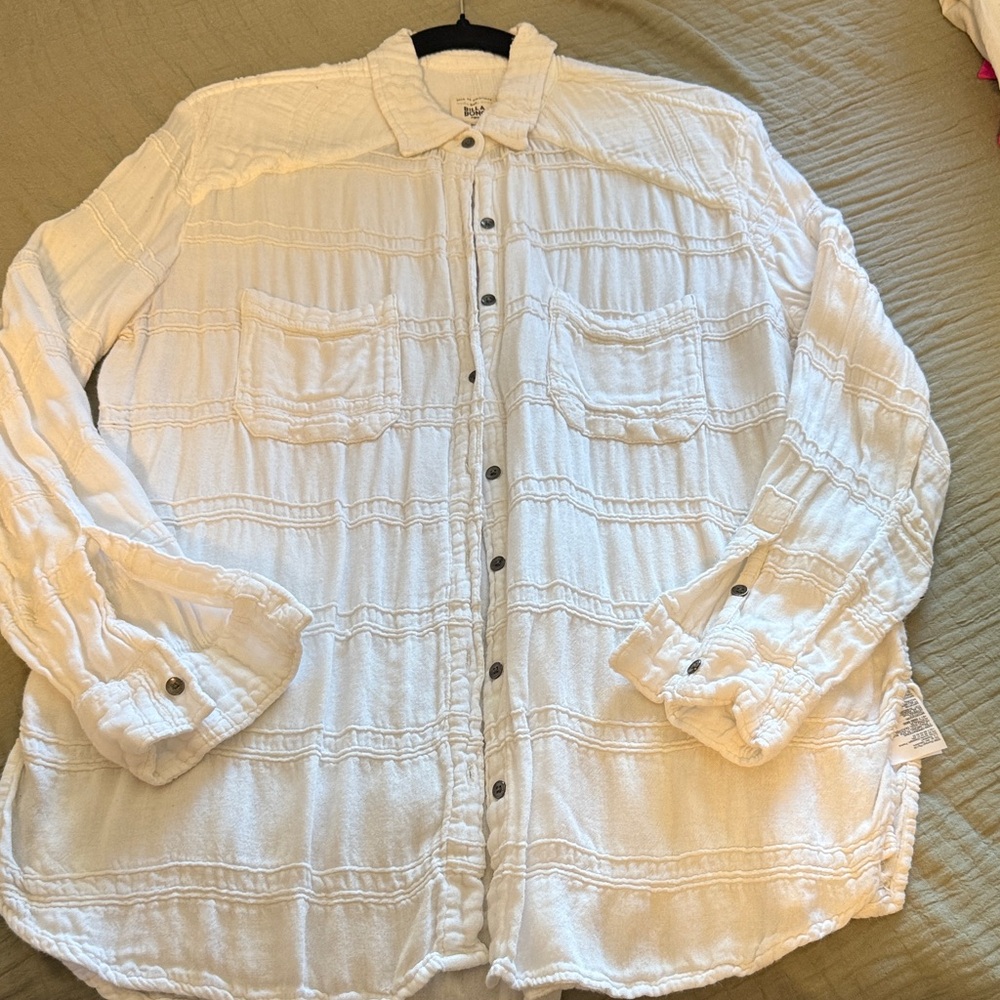 Billabong Off-White Textured Top